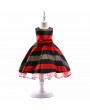 Striped Girls Sleeveless Formal Pageant Princess Wedding Bridesmaid Dress For 3Y-14Y