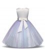 Flower Girls Dresses Kids Embroidery Tulle Dress For 3Y-11Y