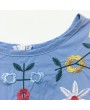 Flower Embroidered Girls Short Sleeve Vintage Dress For 4Y-15Y