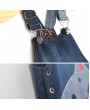 Cat Printed Toddler Girl Cute Denim Straps Suspender Dresses For 2Y-9Y