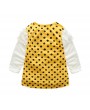 Dots Print Girls Long Sleeve Patchwork Dress For 2Y-11Y