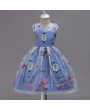 Embroidery Pattern Girls Bowknot Sleeveless Party Princess Dress For 4Y-15Y