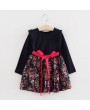 Flower Girls Dresses Long Sleeve Ruffles Patchwork Dress For 2Y-9Y