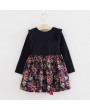 Flower Girls Dresses Long Sleeve Ruffles Patchwork Dress For 2Y-9Y