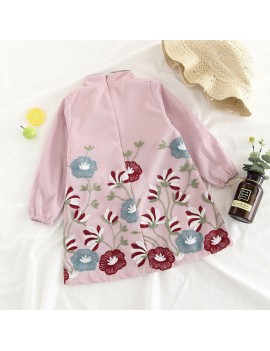 Vintage Chinese Style Girls Flower Embroidery Dress For 2-9Y