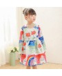 Floral Print Girls Pageant A Line Bowknot Kids Party Dresses For 1Y-10Y