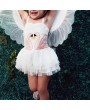 Flamingo Embroidery Girls Angel Wings Performance Princess Dress For 2Y-11Y