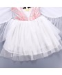 Flamingo Embroidery Girls Angel Wings Performance Princess Dress For 2Y-11Y