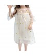 Pineapple Embroidery Girls Short Sleeve Summer Casual Dress For 2Y-9Y