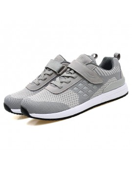 Men Knitted Breathable Light Weight Hook Loop Wlaking Shoes