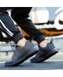 Large Size Men Knitted Fabric Lace Up Sport Running Casual Sneakers