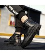 Men Metal Buckle High Top Comfy Sole Sport Casual Trainers