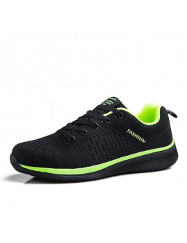 Men Knitted Fabric Comfy Lace Up Sport Running Sneakers