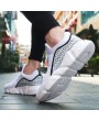 Men Elastic Panels Knitted Fabric Wear-resistant Casual Sneakers