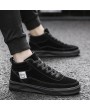 Men Pure Color Comfy Sole Lace Up Casual Trainers