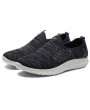 Men Breathable Knitted Fabric Slip On Hiking Casual Sneakers