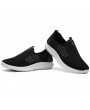 Men Breathable Knitted Fabric Slip On Hiking Casual Sneakers