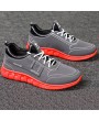 Men PU Leather Splicing Sport Soft Casual Running Sneakers