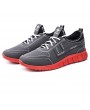 Men PU Leather Splicing Sport Soft Casual Running Sneakers