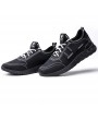 Men PU Leather Splicing Sport Soft Casual Running Sneakers