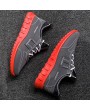 Men PU Leather Splicing Sport Soft Casual Running Sneakers