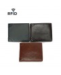 RFID Cowhide Business Wallet 12 Card Slot Holder Thin Coin Purse