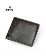 RFID Cowhide Business Wallet 12 Card Slot Holder Thin Coin Purse