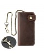 Men Genuine Leather Multi-function Plain Wallet Card Holder Phone Bag