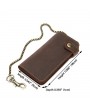 Men Genuine Leather Multi-function Plain Wallet Card Holder Phone Bag