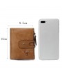 Men Genuine Leather RFID Antimagnetic Double Zipper Wallet