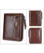 6 Card Holders Vintage Vertical Genuine Leather Coin Bag Wallet For Men