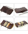 RFID Genuine Leather Casual 10 Card Slot Multifunction Wallets Double Zipper  Men Coin Bag