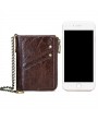 RFID Genuine Leather Casual 10 Card Slot Multifunction Wallets Double Zipper  Men Coin Bag