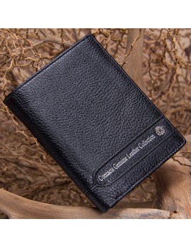 Vintage Genuine Leather Large Capacity Coin Bag Trifold Wallet For Men