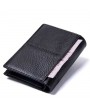 Vintage Genuine Leather Large Capacity Coin Bag Trifold Wallet For Men