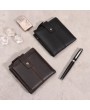 Men Genuine Leather Card Slots Wallet Zipper & Hasp Short Wallet Vintage