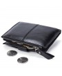 Men Genuine Leather Card Slots Wallet Zipper & Hasp Short Wallet Vintage