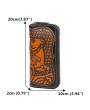 Men And Women Embossed Squid Clutch Bag Cowhide 8 Card Slot Wallet