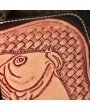 Men And Women Embossed Squid Clutch Bag Cowhide 8 Card Slot Wallet