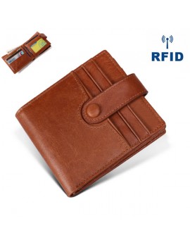 RFID Antimagnetic Genuine Leather 12 Card Slots Wallet Card Holder For Men