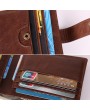 RFID Antimagnetic Genuine Leather 12 Card Slots Wallet Card Holder For Men