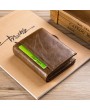 Bullcaptain Vintage Cowhide Short Wallets Zipper Card Holder Coin Purse