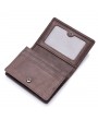 Men Genuine Leather Short Wallet Coin Purse 2 Card Slot Card Holder