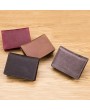 Men Genuine Leather Short Wallet Coin Purse 2 Card Slot Card Holder