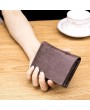 Men Genuine Leather Short Wallet Coin Purse 2 Card Slot Card Holder