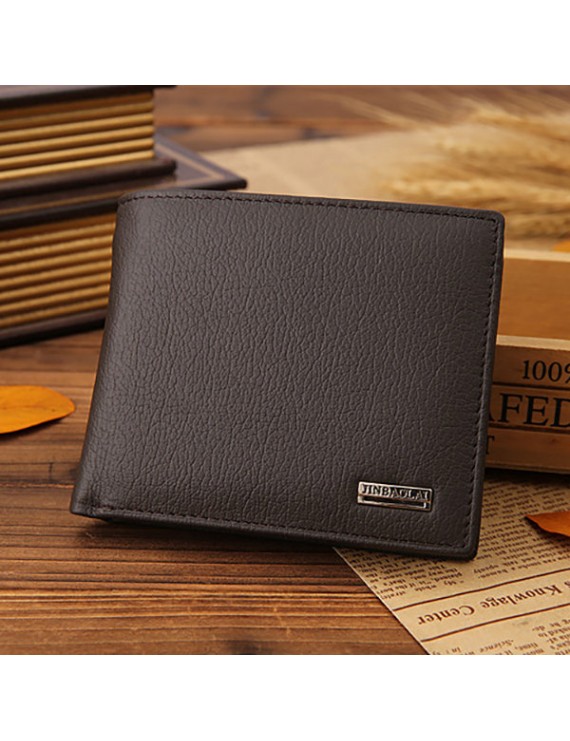 Vintage Genuine Leather 10 Card Slots Driver License Holder Trifold Wallet For Men