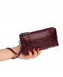 Men Genuine Leather Multi-function Wallet Card Holder 5.5 Inch Phone Bag