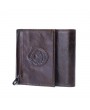 Vintage Genuine Leather Cowboy Trifold Wallet For Men