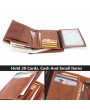 Men Genuine Leather RFID Anti-magnetic Vintage Outdoor Casual 20 Card Slots Wallet