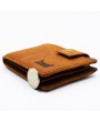 Vintage Genuine Leather 11 Card Slots Trifold Short Wallet For Men